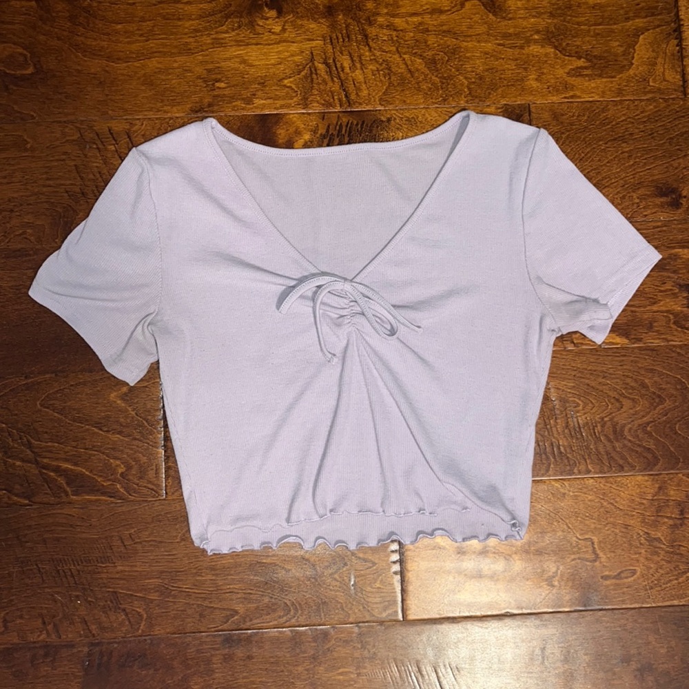 Purple Crop top with lettuce trim. Shein size M